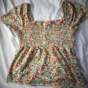 Floral Smocked Women's Top